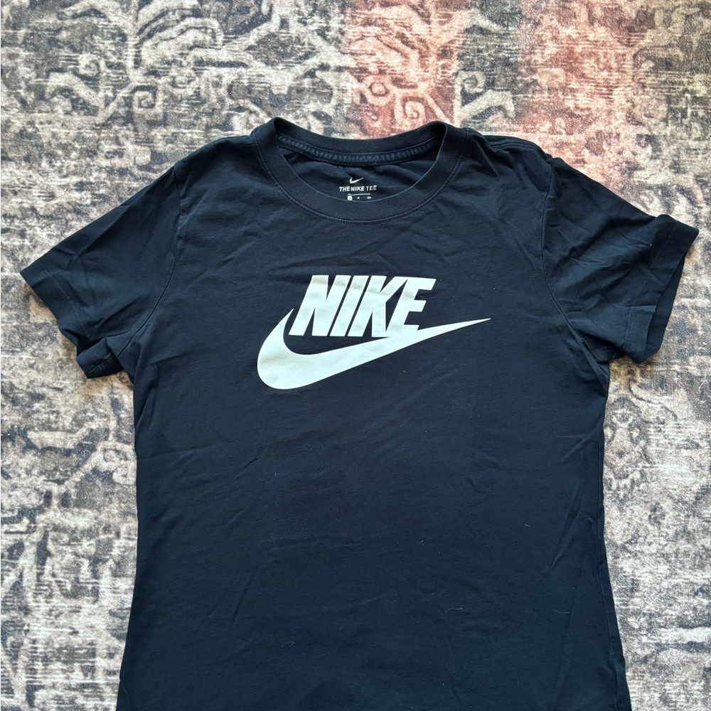 Nike Black Tee with White Logo